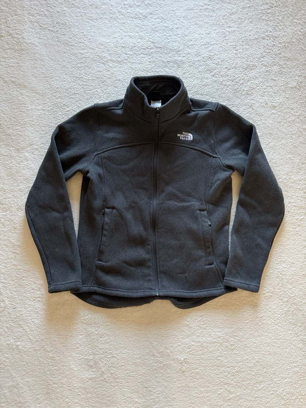 The North Face Circular Design Womens Full Zip Fleece Jacket Size Small Gray